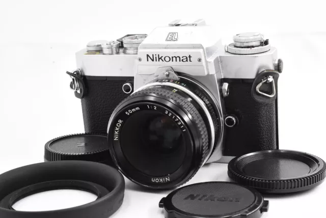 Nikon Nikomat EL Plata SLR Carrete Cámara Con / Non-Ai 50mm F2 Lente (t1705)