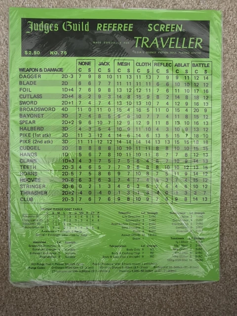 Traveller Judges Guild Referee Screen. In original Shrinkwrap. JG75
