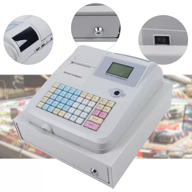 48 keys Cash Register With Drawer Box Digital LED Display Retail /Restaurant New