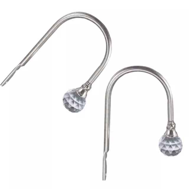 Pair of Crystal Metal Curtain Holdback Wall Tie Backs Hook Home Decor UKED