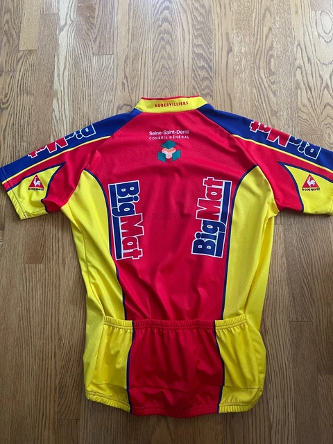 Maillot Cycliste Vintage BigMat Auber 93 Biemme Taille L + Cuissard 52 - Dédicacé