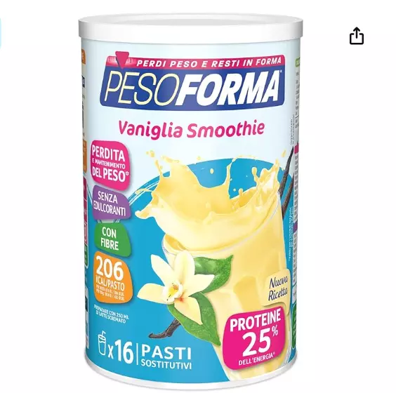 PESOFORMA VANIGLIA SMOOTHIE, Pasto Sostitutivo per Il Controllo Del Peso, Smooth