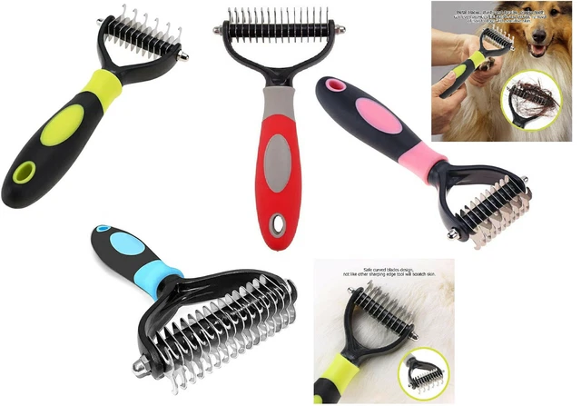 Pet Cat Dog Hair Fur Shedding Trimmer Grooming Dematting Rake Comb Brush Tool UK