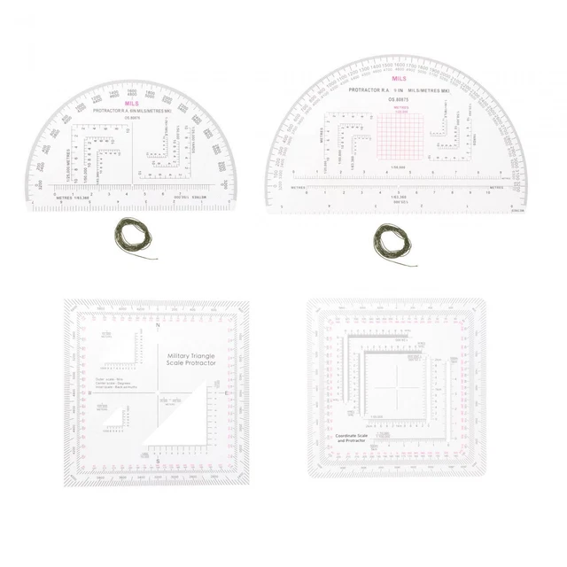 LAND NAVIGATION PROTRACTOR Protractor Reading Protractor Coordinate ...