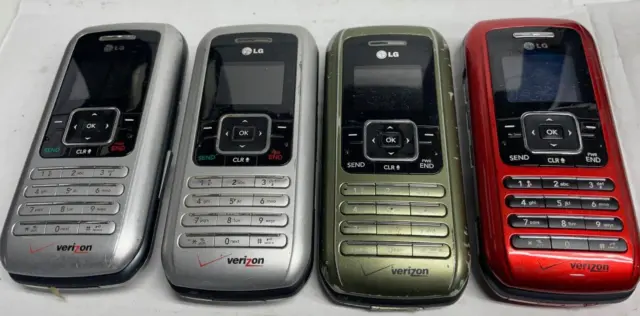 Lot of 4 LG enV / Envy VX9900 Silver Green Red Verizon Cell Phone Untested parts