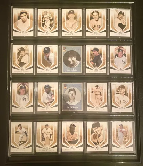 NEW YORK YANKEES LEGENDS Collector Card Wall Display — 20 Seperate Cards + More