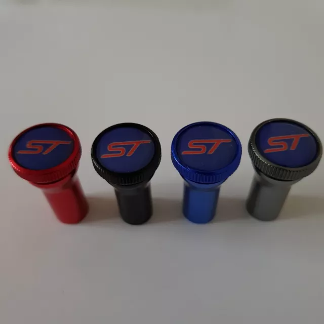 ST car tyre valve dust caps set  4 Biggest Logo world Free Stem covers FOCUS