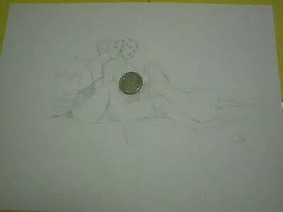 LEONE FROLLO-a 4 nudo artistico-TAVOLA illustrazione originale firmata le tre...