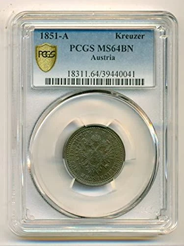 Austria Franz Joseph I 1851 A Kreuzer MS64 BN PCGS