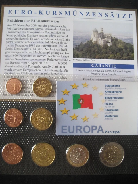 Portugal  KMS 2005 Euro - Kursmünzensatz Stgl  Zertifikat