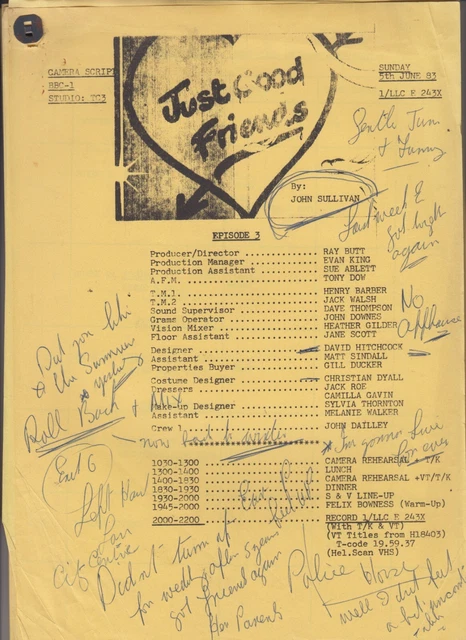 BBC TV COMEDY Script: JUST GOOD FRIENDS (Jan Francis, Paul Nicholas) £ ...