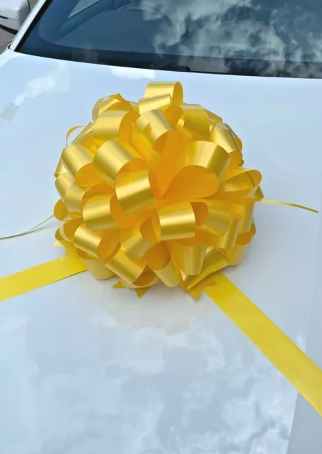 Giant Car Bow / Extra Large Gift Bow Ribbon Yellow Wedding Car Decoration