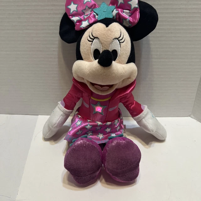 DISNEY JUNIOR MINNIE Mouse Plush " LIGHT UP STAR" Pop Star Singing