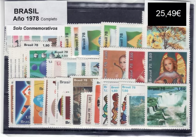 Sellos Brasil 1978 Año Completo Conmemorativos. Nuevo