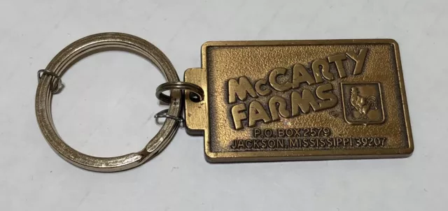 Vintage McCarty Farms - JACKSON MISSISSIPPI - Brass Key Fob - Chicken Poultry