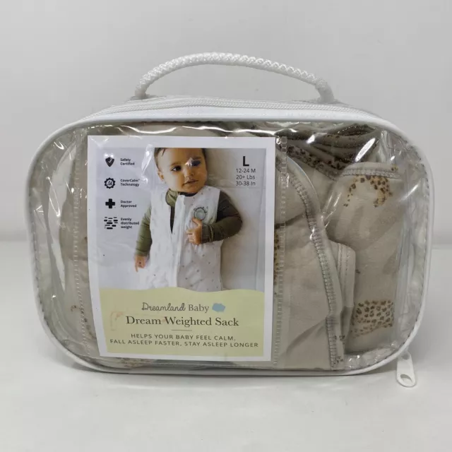 Saco de dormir con peso Dreamland Dream grande 12-24 meses, estampado de leopardo