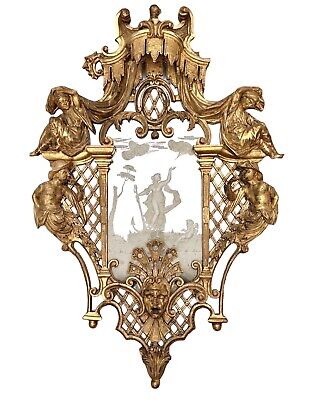 Italian Giltwood Mirror ~ 18th Century ~ Goddess of Hope ~ anchor ~ nautical