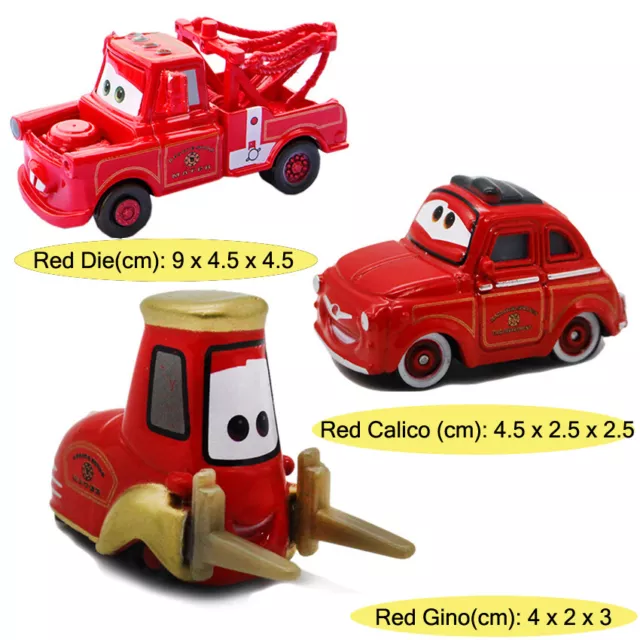 1:55 Birthday Boys Toy Disney Pixar Cars Diecast Gift Model Red Calico/Gino/Die 2