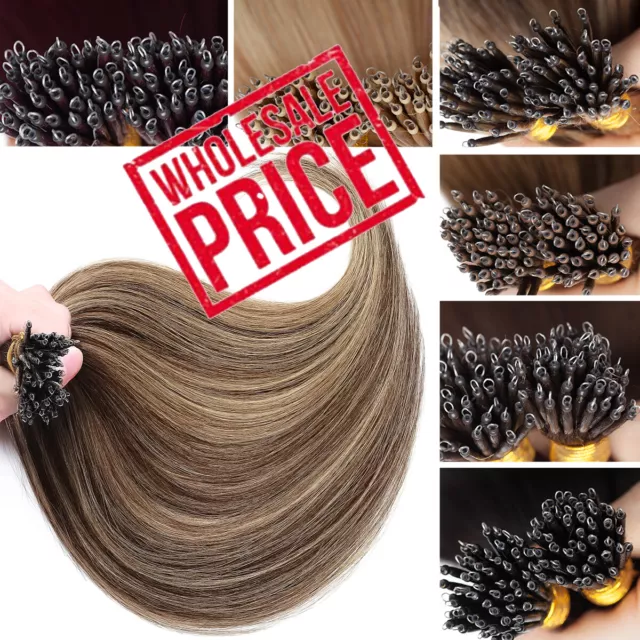 UK CLEARANCE 100% Human Hair Nano Ring Loop Micro Bead Real Remy Hair Extensions