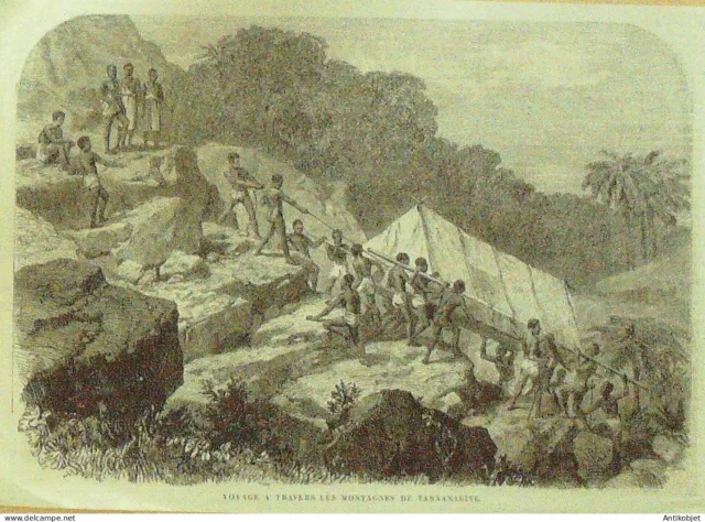 Madagascar Tananarive Mouvement En Montagne 1882