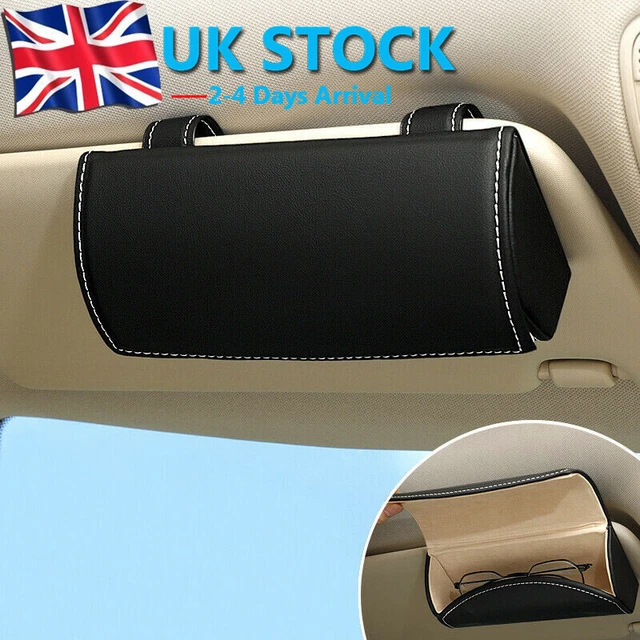 Universal Car Glasses Cases Spectacle Sunglasses Storage Holder Clip Box Black