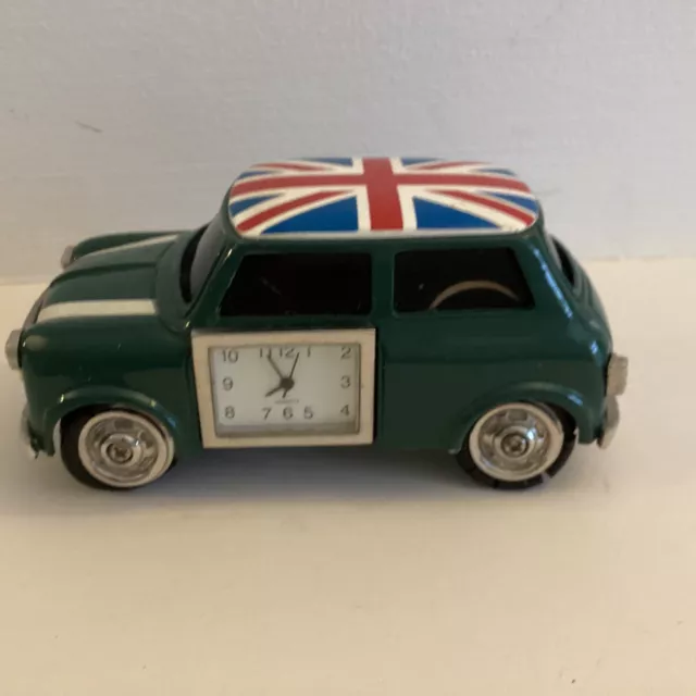 MINI COOPER DIECAST union jack roof with clock for repair or spares $6. ...