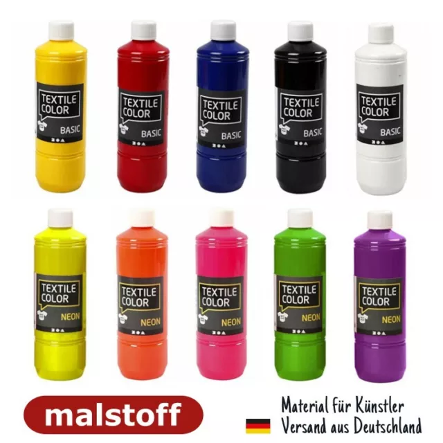 Stoffmalfarbe Textile Color Basic 500 ml viele Farbtöne mehr Auswahl Malstoff