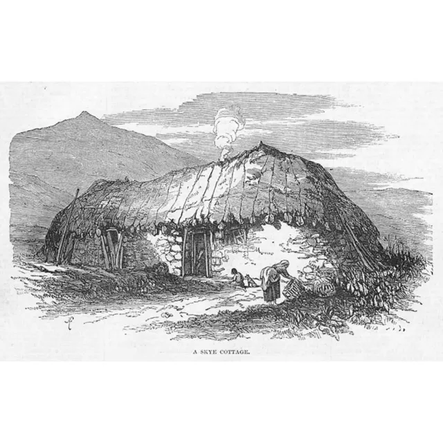 ISLE OF SKYE A Skye Cottage - Antique Print 1853