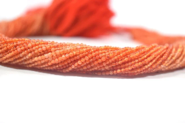 AAA ++ Orange Cornaline 2mm Gemstone Round Smooth Beads 12" Strand Jewelry... 3