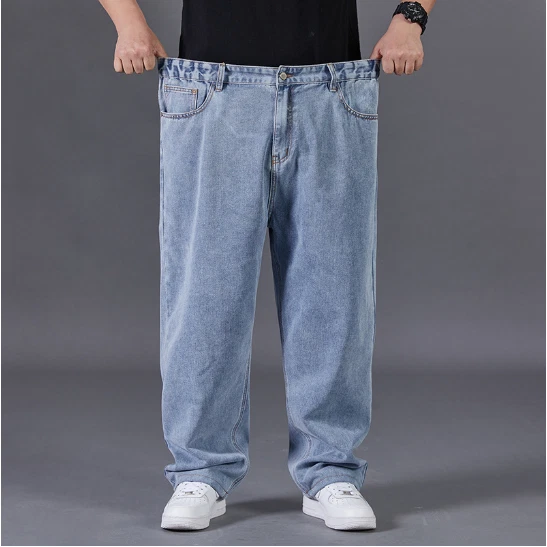 PANTALONI DENIM DA uomo jeans larghi larghi hip hop skate gambe