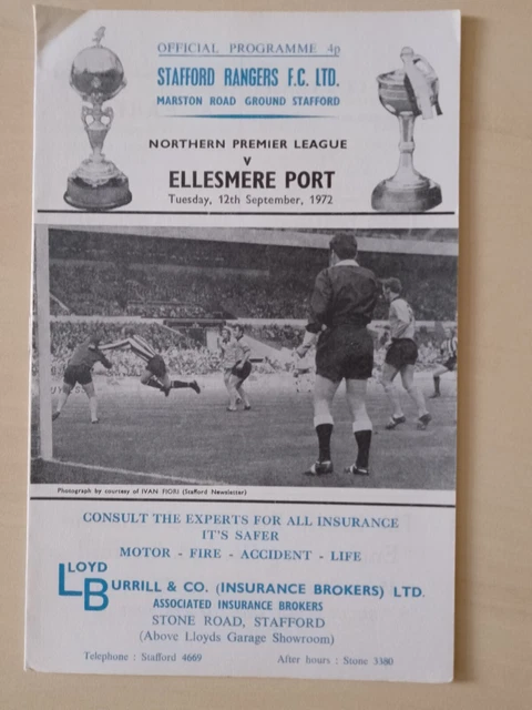 STAFFORD RANGERS V Ellesmere Port Town, Northern Premier League, 1972/3