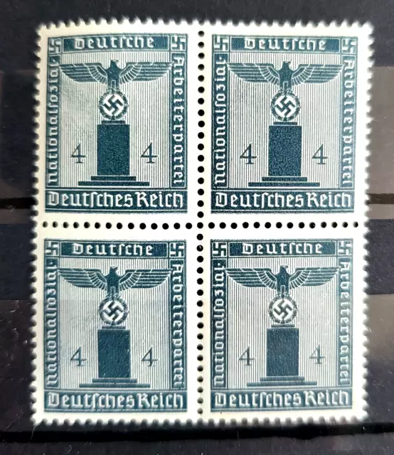 ww2 German Third Reich block of 4 stamps Officials EAGLE ON THE BASE 4 rpf MNH