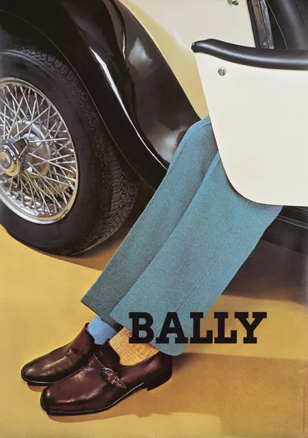 Original Vintage Poster Bally Shoes Men Swiss 1969 Fashion