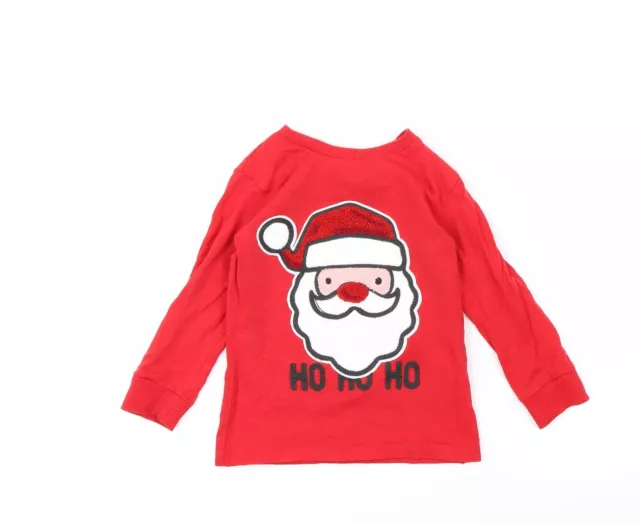 T-shirt base cotone rosso NEXT per bambina taglia 12-18 mesi collo a vite - BABBO