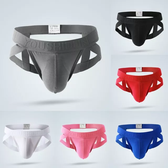 Uomo Sexy Vita Bassa Mutandine Tanga Jock Cinturino Intimo Slip / Mutande