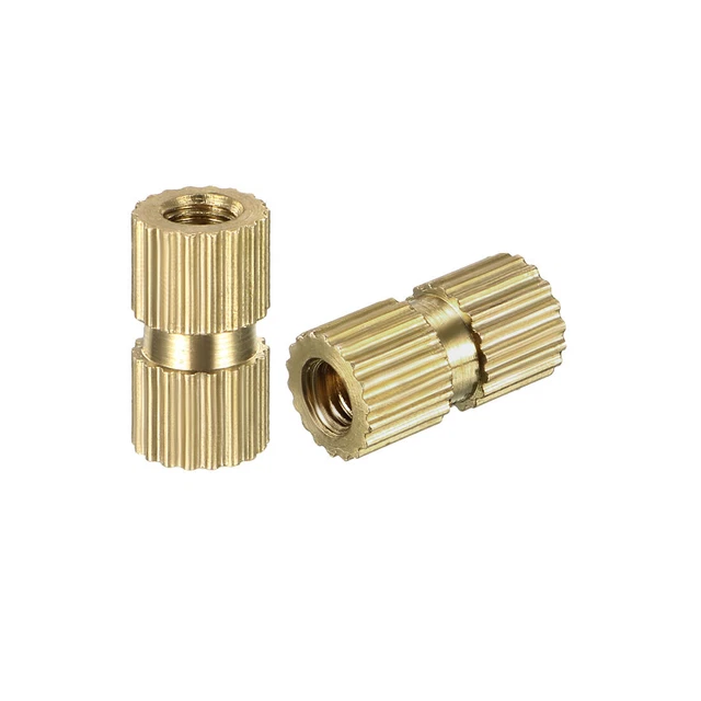 M3 x 10mm(L) x 5mm(OD) Dadi zigrinati in ottone con inserto filettato, 100 pz