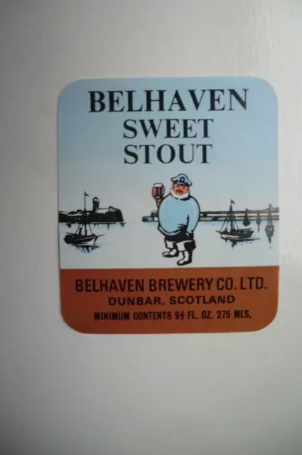 Mint Belhaven Dunbar Sweet Stout Brewery Beer Bottle Label