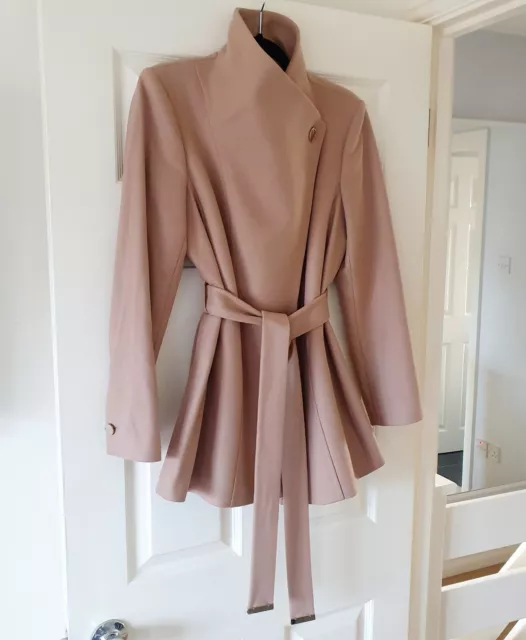 TED BAKER COAT Paria short camel wool cashmere blend belted wrap TB4 UK14 120.00 PicClick UK