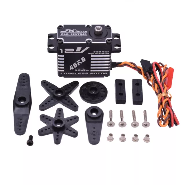 JX CLS-12V7346 46KG 12V 180° High Precision Steel Gear Digital Servo for RC Car 2