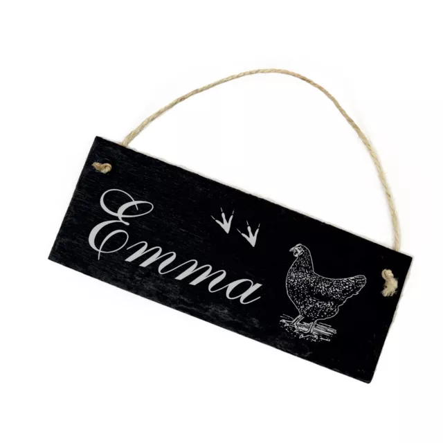 Hühnerstall Schiefertafel – 22x16 Cm, Lasergraviert, Mit Huhn-Motiv & Aufhängung