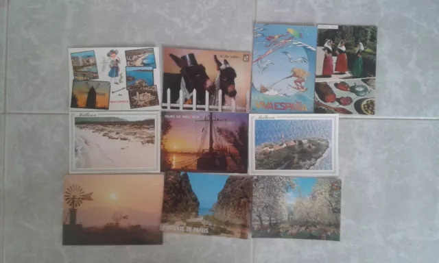 lote de 10 postales de las Islas Baleares años 80