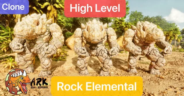 ark survival ascended pve High Level Rock Elemental, Free Saddle, Clone