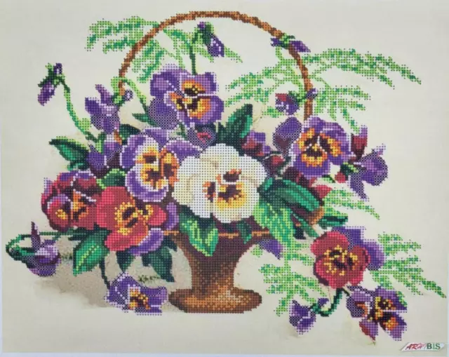 Kit de bordado de cuentas flores DIY artesanía cuentas costura estampado...