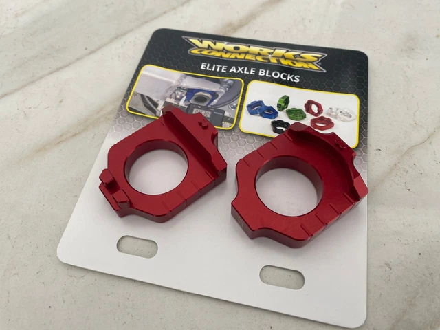 Works Connection - 17-240 - Elite Axle Blocks, Red KX250f KX450f RMZ250 RMZ450