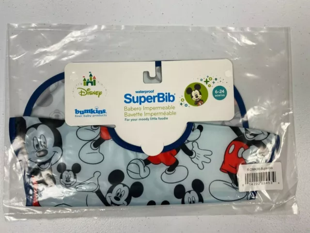 Bumkins SuperBib Mickey Mouse 6 - 24 months Baby Bib - Brand New!