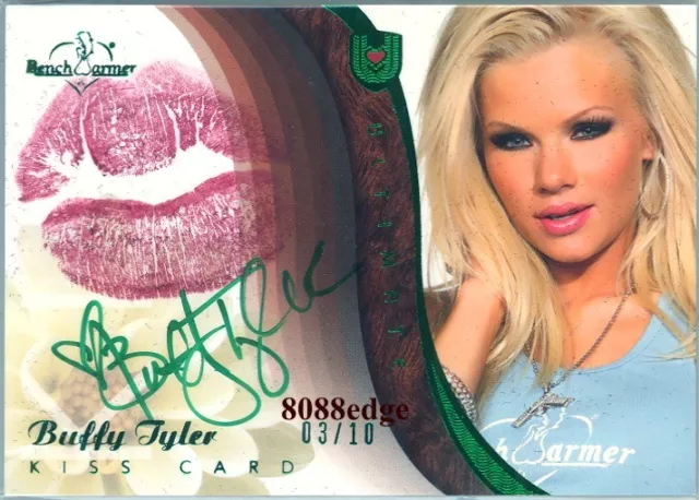 2010 Benchwarmer Ultimate Kiss Auto: Buffy Tyler #9/10 Green Autograph Playboy