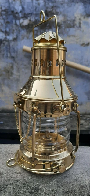 Vintage Messing Öllampe maritime Schiffslaterne-Anker Boot Licht Lampe nautisch