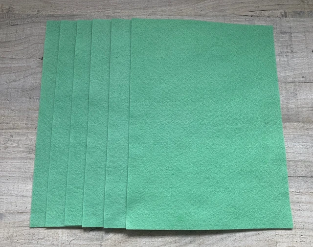 6 hojas de tela de fieltro verde Hobbycraft A4, costura, artesanía, resorte, decoración