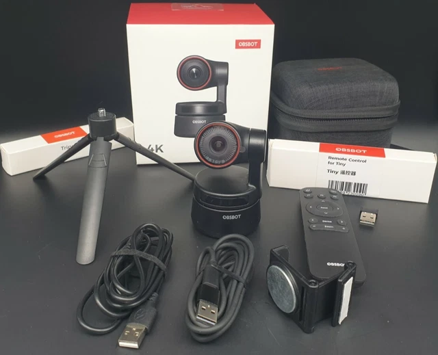 OBSBOT TINY PTZ 4K Webcam, AI-Powered Framing & Autofocus + Accessories ...