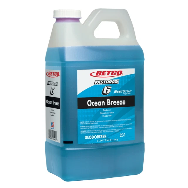 Betco BestScent Air Freshener, Ocean Breeze, Fastdraw, 2 Liter, Case Of 4 Bottle